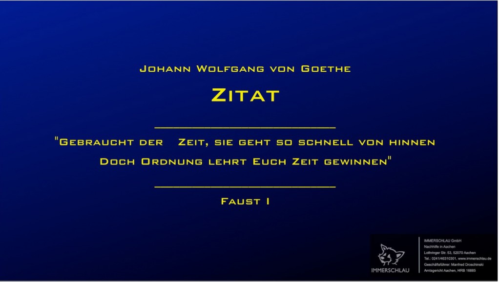 Goethe zum Thema Zeit