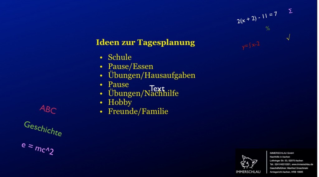 Nachhilfe Lernen planen
