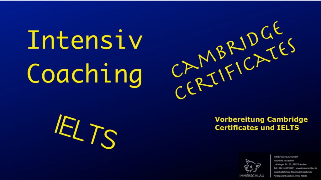 Coaching Cambridge Certificates und IELTS